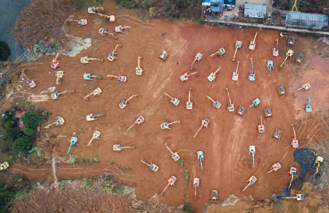 武汉火神山医院建设工地施工