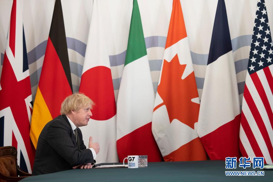 英国首相约翰逊主持七国集团领导人视频会议2